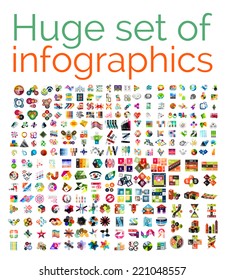 Huge mega set of infographic templates, set 1