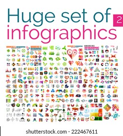 Huge mega set of infographic templates, set 2