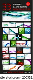 Huge new mega collection of 35 blurred wave abstract backgrounds