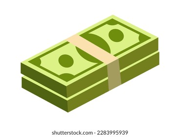 Huge pack money bundle flat icon Bank Economy. Vector illustration