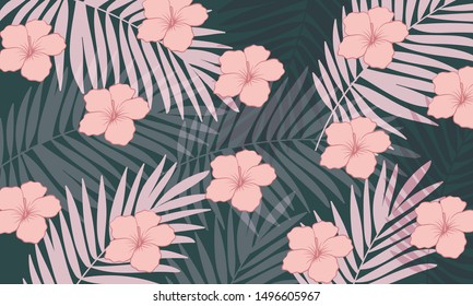 Huge Pink Flowers Floral background 