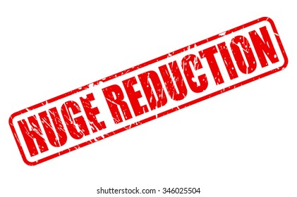 HUGE REDUCTION red stamp text on white