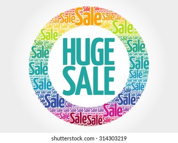 HUGE SALE vector words cloud, business concept background