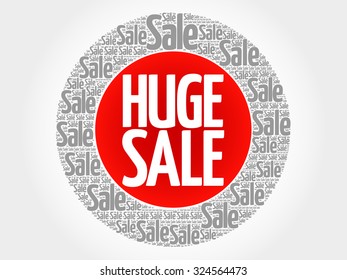 HUGE SALE vector words cloud, business concept background