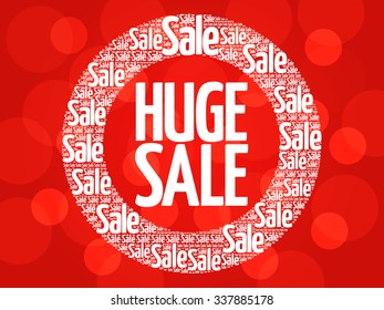 HUGE SALE vector words cloud, business concept background