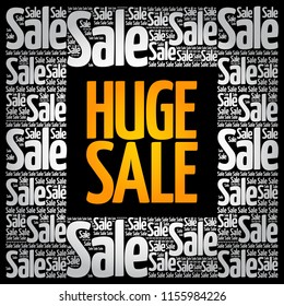 HUGE SALE word cloud collage, business concept background
