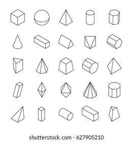 Set White 3d Geometric Shapes Isometric Stock Vector (Royalty Free ...