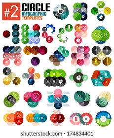 Huge set of circle infographic templates #2 for business background | numbered banners | business lines | graphic website