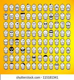 Huge set of funny hand drawn characters.