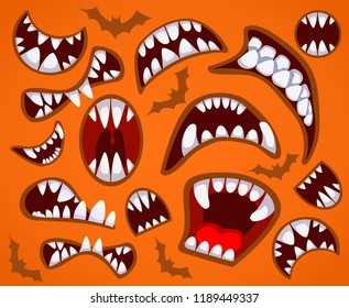 Huge set with monster's mouth for your Halloween design