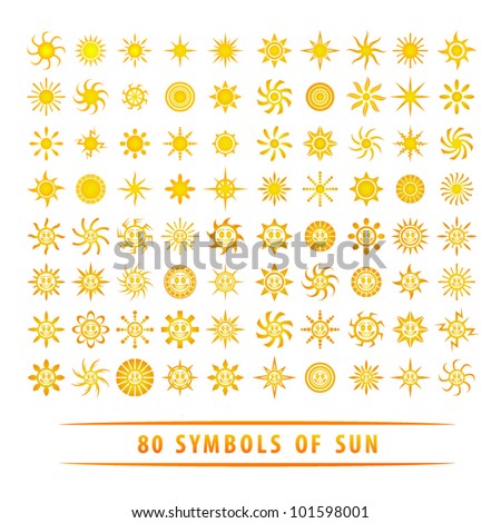 Huge Set Sun Symbols Stock Vector (Royalty Free) 101598001 - Shutterstock