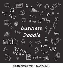 Huge set of vector doodles for business. Infographic, statistics, graphs, devices, charts, concepts, strategies. Money, bank and elements. Doodle hand drawn. Vector illustration, EPS 10. 
