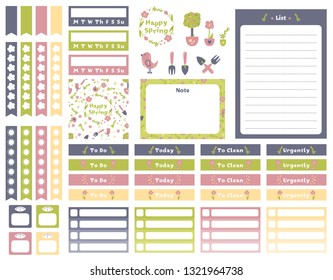 Huge set of vector labels and stickers. Vector labels and stickers collection. Spring labels set. Cute vector cards,printable, templates,Notes, Stickers, Labels,Scrap booking. Vector design.