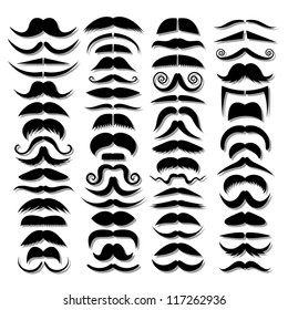 Huge set of vector mustache.