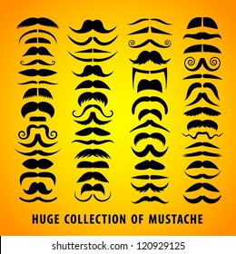 Huge set of vector mustache.