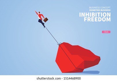 Huge stones inhibited businessman flying