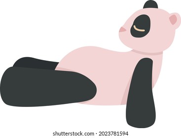 Huge stuffed panda toy semi flat color vector object. Full sized item on white. Comfort for child. Baby soft plaything isolated modern cartoon style illustration for graphic design and animation