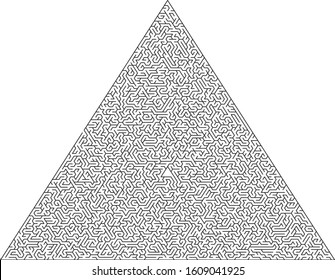 Huge Triangle Maze. 100 cell's per side. Complex vector maze.