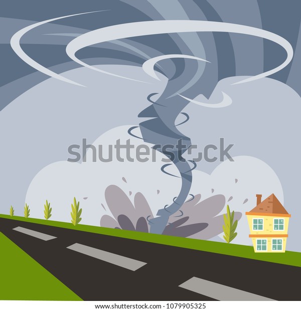 Huge Typhoon Hurricane Hitting City Series Stock Vector (Royalty Free ...