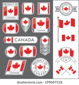 A huge vector collection of Canadian flags in multiple different styles. In total there are 17 unique treatments that will be useful for a variety of applications.