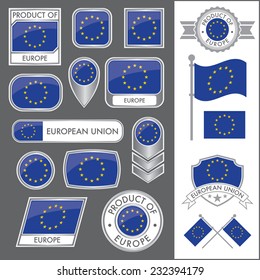 A huge vector collection of EU flags in multiple different styles. In total there are 17 unique treatments that will be useful for a variety of applications.