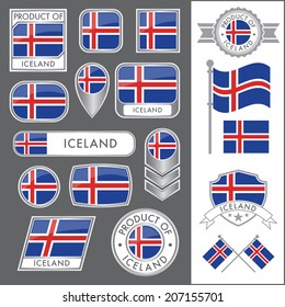 A huge vector collection of Icelandic flags in multiple different styles. In total there are 17 unique treatments that will be useful for a variety of applications.