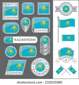 A huge vector collection of Kazakhstan flags in multiple different styles. In total there are 17 unique treatments that will be useful for a variety of applications.
