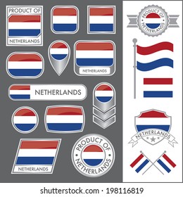 A huge vector collection of Netherlands flags in multiple different styles. In total there are 17 unique treatments that will be useful for a variety of applications.