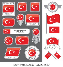 A huge vector collection of Turkish flags in multiple different styles. In total there are 17 unique treatments that will be useful for a variety of applications.
