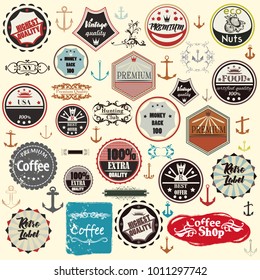 Huge vector collection of vintage labels