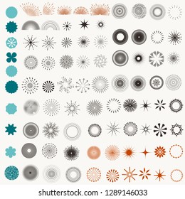 Huge vector set of retro sunburst for label and badges design