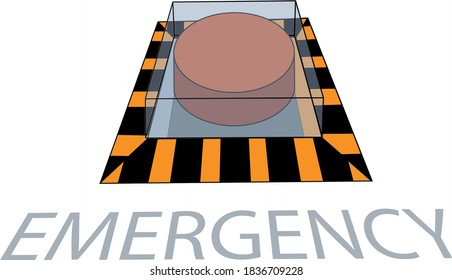 Huge vectorized emergency protection button