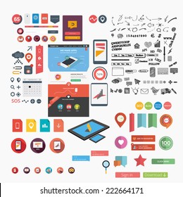 Enorme colección de gráficos web incluyendo plantilla web