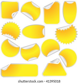 Huge yellow vector stickers.