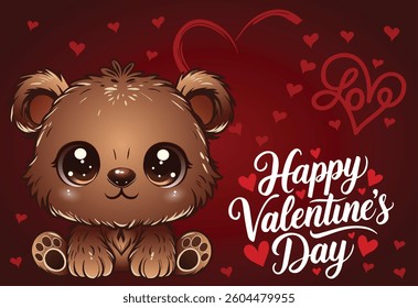 A huggable teddy bear that spreads Valentines joy.