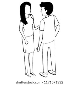 hugged couple avatars characters