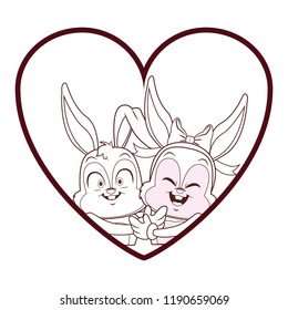 Hugged rabbit cartoons
