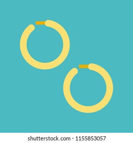 huggie earring, jewelry related icon, flat design