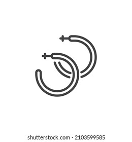 Huggie earrings line icon. linear style sign for mobile concept and web design. Hoop earring outline vector icon. Symbol, logo illustration. Vector graphics