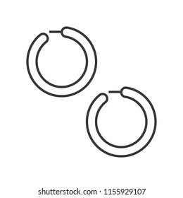 huggie or hoop earring, jewelry related, outline icon