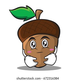 Hugging acorn cartoon character style