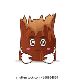 Hugging broken tree cartoon character vector illustration