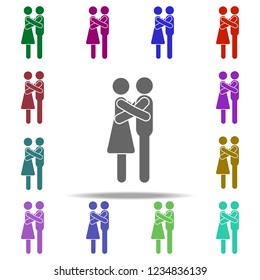 hugging couple icon. Elements of People in love in multi color style icons. Simple icon for websites, web design, mobile app, info graphics