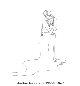 Hugging couple, wedding, melting love