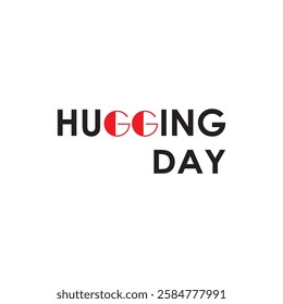 Hugging Day Typography Logo Design Creative Vector Illustration