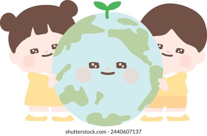 abrazar a la tierra arbor día lindo personaje