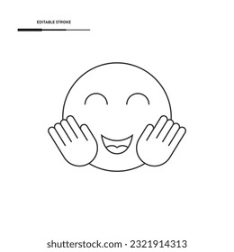 Hugging Emoji Icon Vector Design.