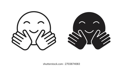 Umarmtes Emoji-Symbol für Webdesign, mobile Apps