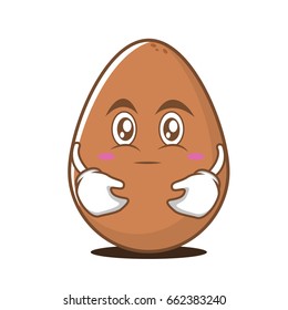 Hugging face egg cartoon character vector illustration