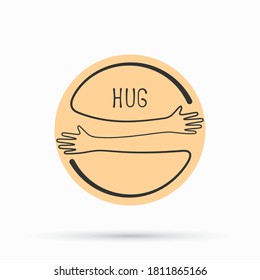 Hugging hands. Arm embrace, relationship hugged hands